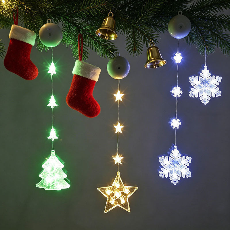 LED Christmas Window Lights with Suction Cup and Timer