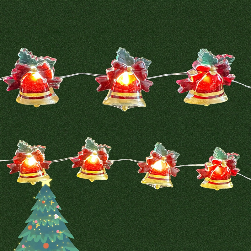 LED Christmas String Lights with Santa and Nutcracker Motifs