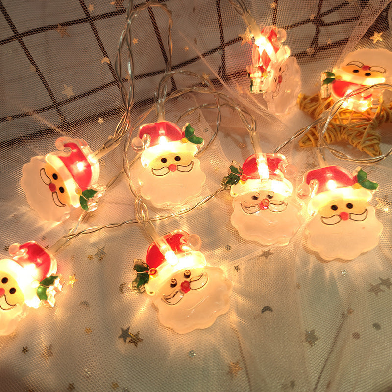 LED Christmas String Lights with Festive Motifs and Remote