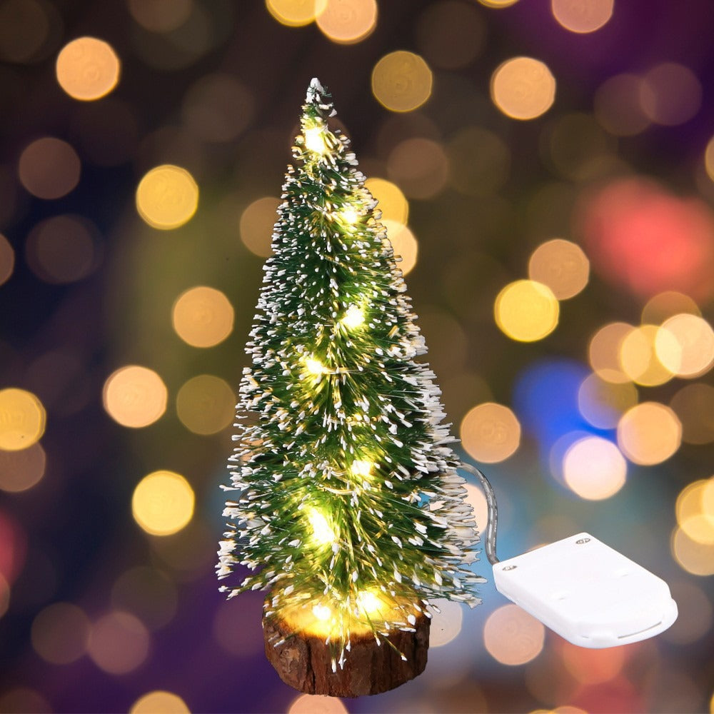 Mini Artificial Christmas Tree Decorations with Snowy Needles