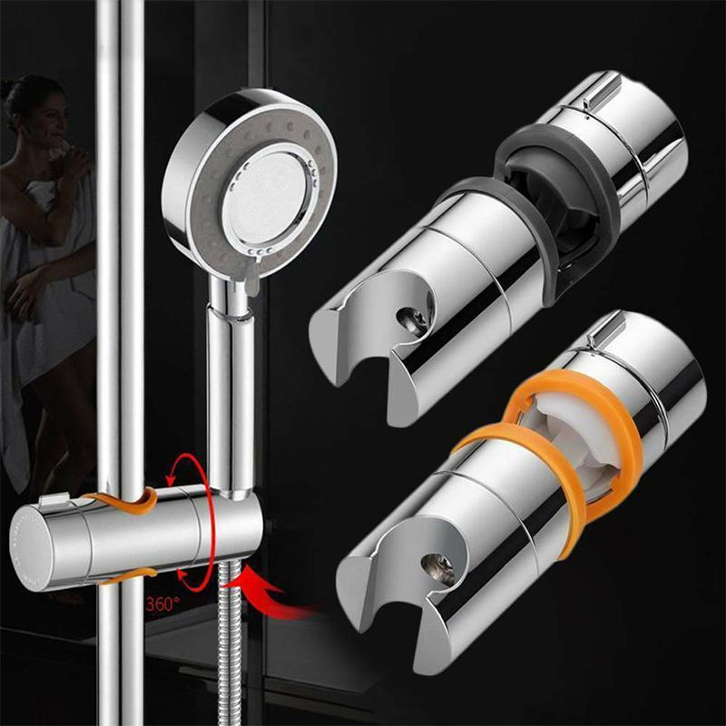 Shower Head Holder for Slide Bars from 0.71 to 0.98 in | Rotates a Full 360 Degrees | Chrome Plated ABS Bracket