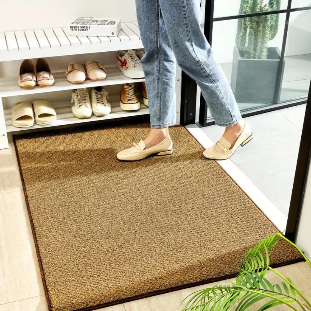 Coconut Palm Welcome Mat | Printed Palm Pattern with Welcome Text | Durable for Daily Entryway Use