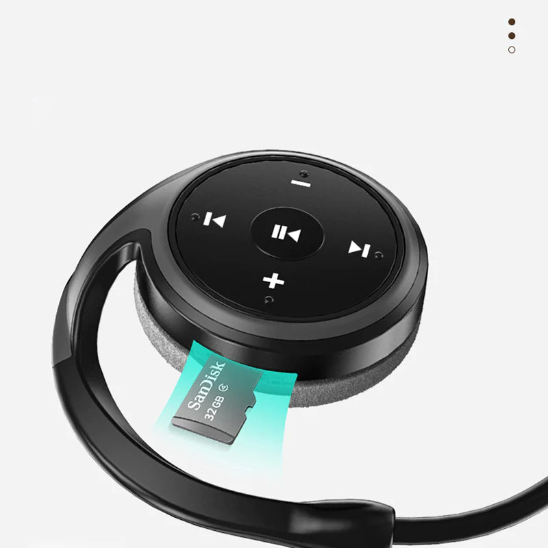 Wireless Bluetooth Head Phones with a Neckband | On Ear Headphones with Built In MP3 Player | microSD up to 32 GB, 10 Hours