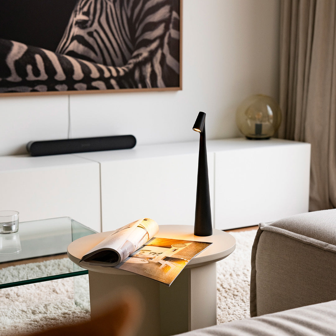 Cordless Rechargeable LED Table Lamp | Three Brightness Levels and Up to 20 Hours of Light | Aluminum Body in Two Heights