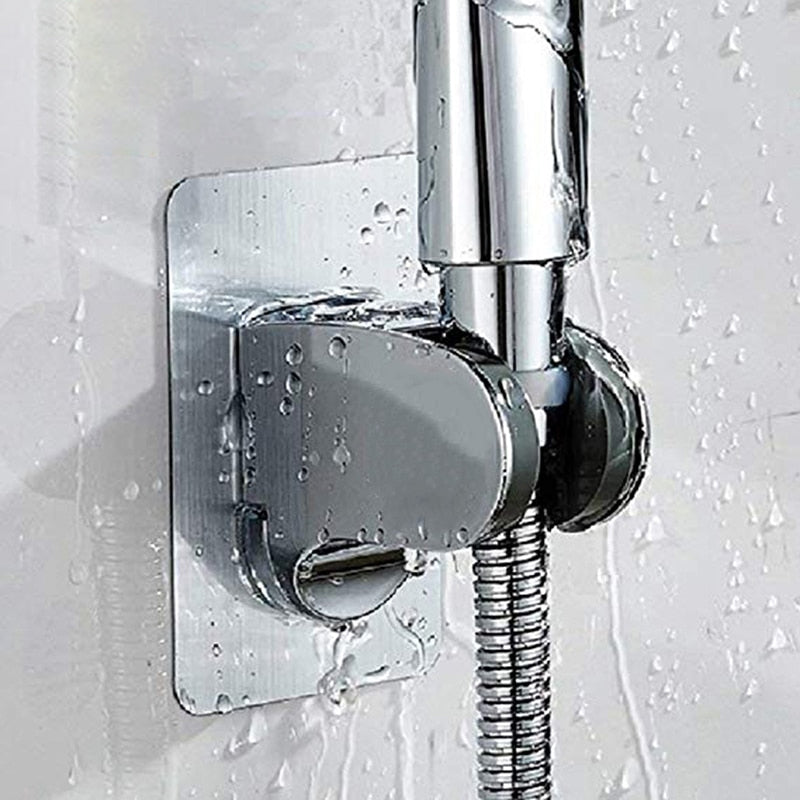 Adhesive Shower Head Holder with an Adjustable Angle | Sticks to Tile, Glass or Marble, No Drilling | One, Two or Three Pack