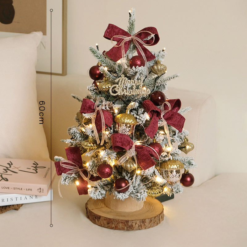 Small Artificial Christmas Tree with Lights and Ornament Set