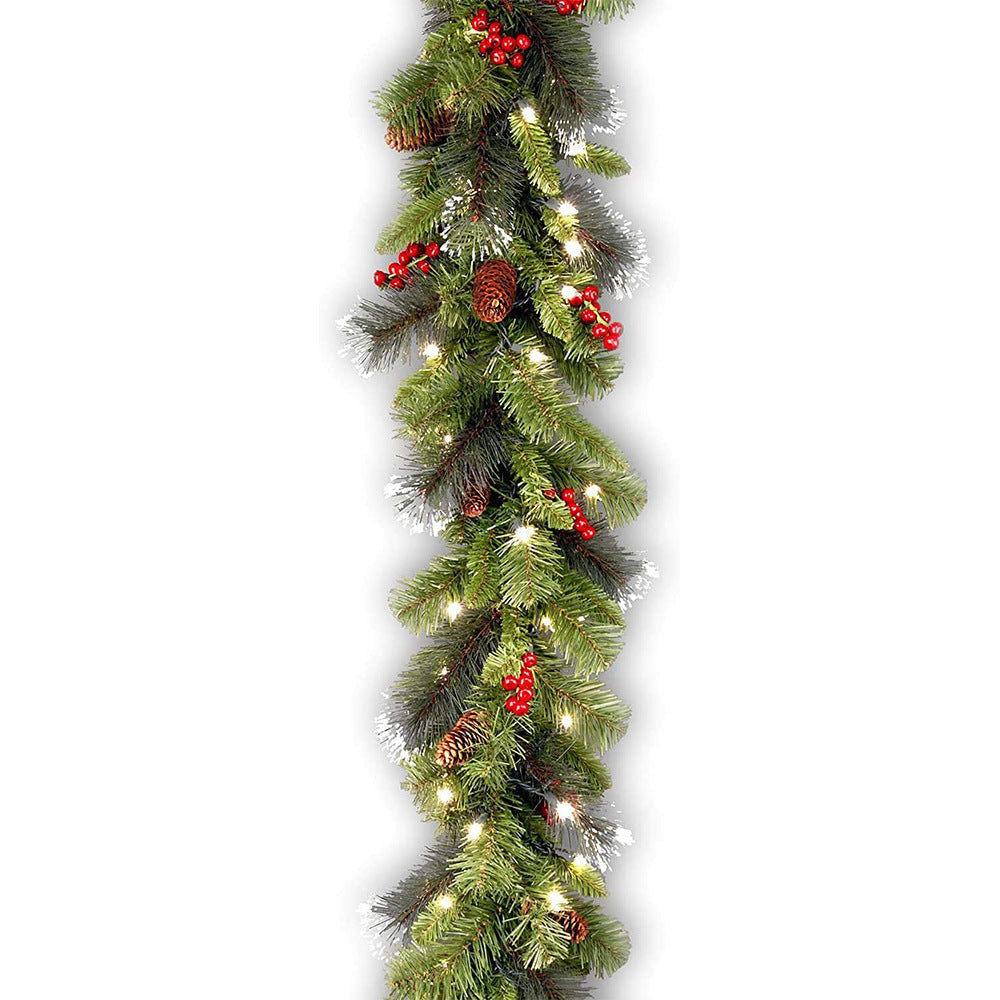 Prelit Christmas Wreath and Garland Set with Warm Lights