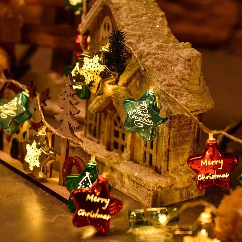 Christmas String Lights with LED Holiday Motif Shapes
