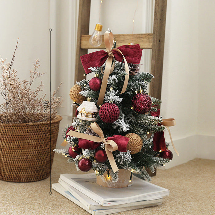 Small Artificial Christmas Tree with Lights and Ornament Set