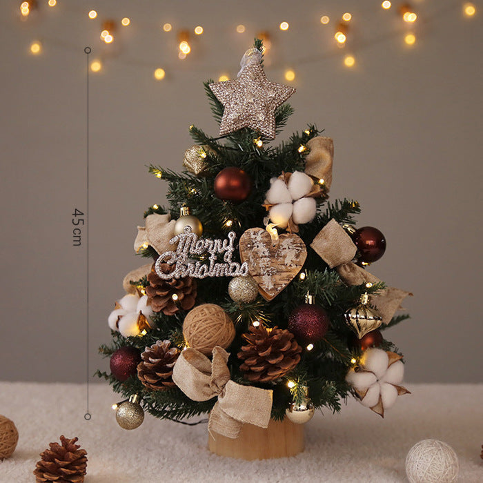 Small Artificial Christmas Tree with Lights and Ornament Set