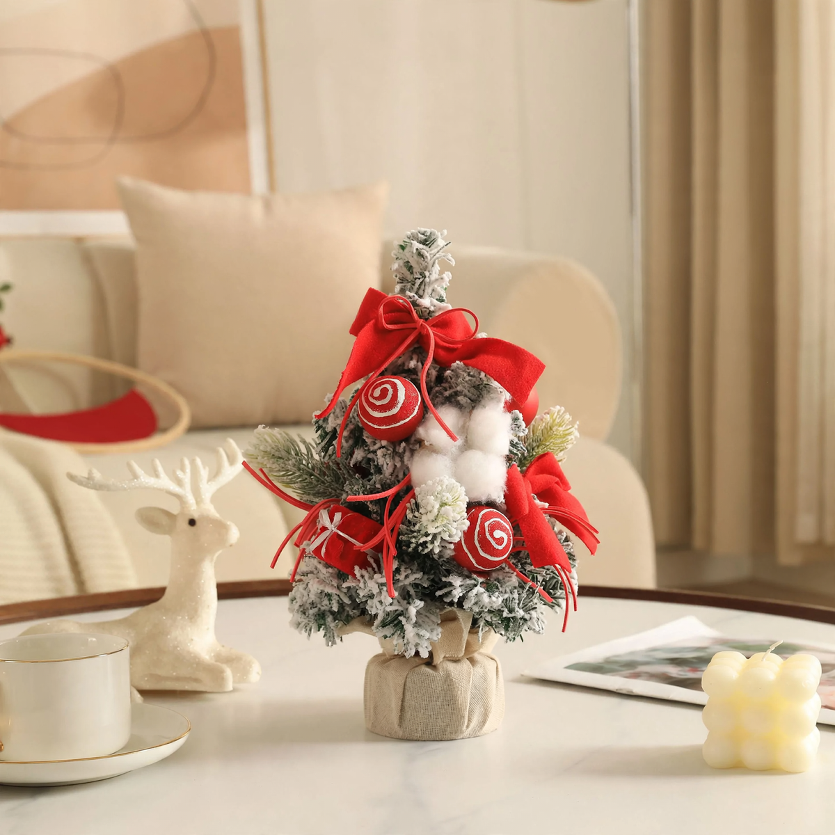 Mini Christmas Tree Tabletop Decorations Fully Assembled
