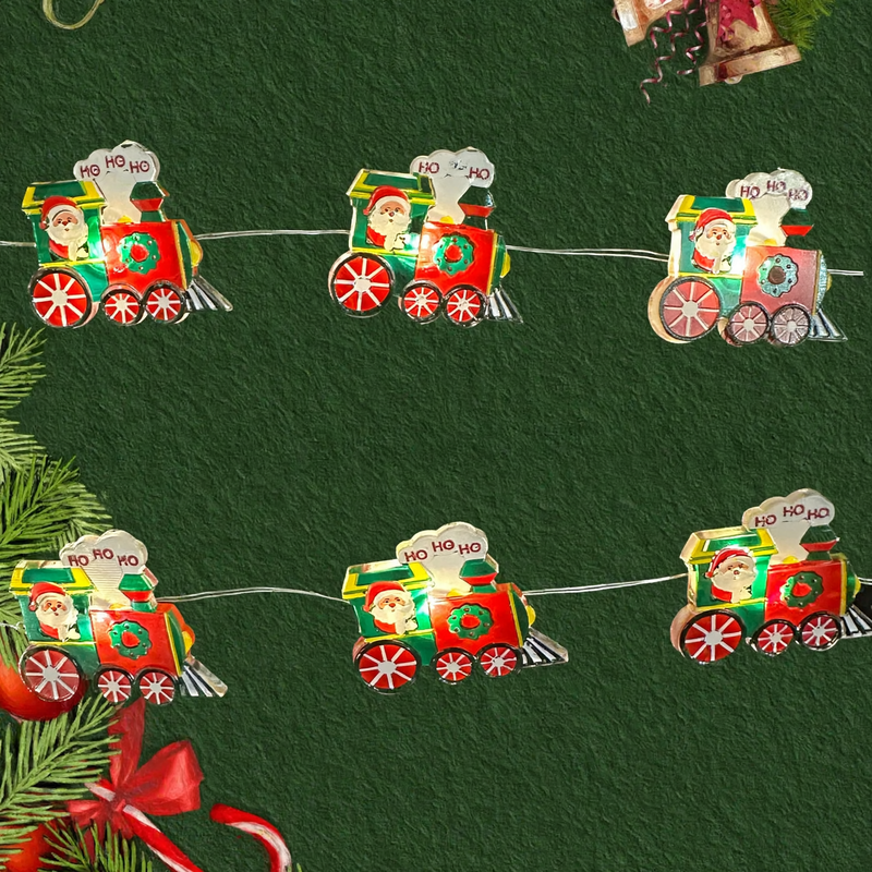 LED Christmas String Lights with Santa and Nutcracker Motifs