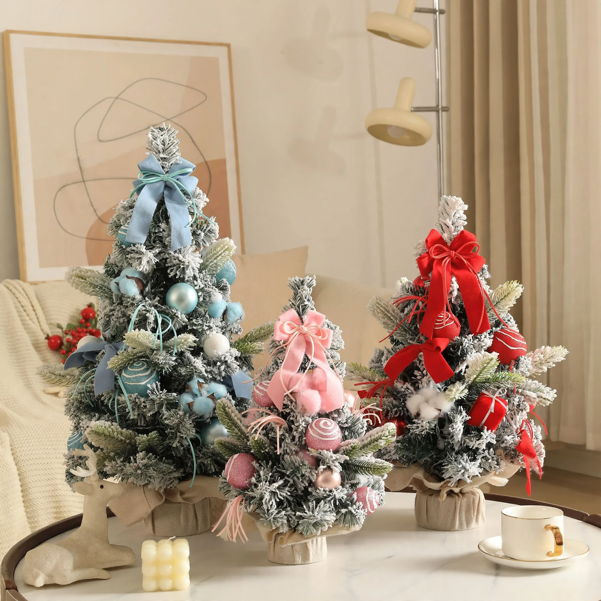 Mini Christmas Tree Tabletop Decorations Fully Assembled