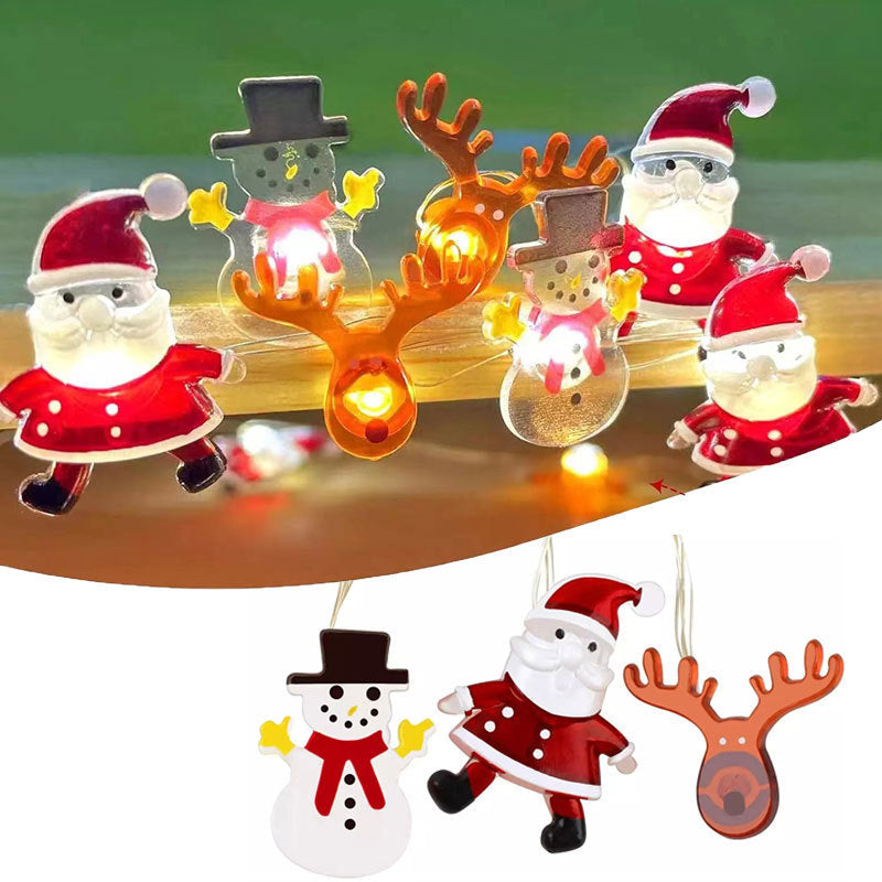 LED Christmas String Lights with Santa and Nutcracker Motifs