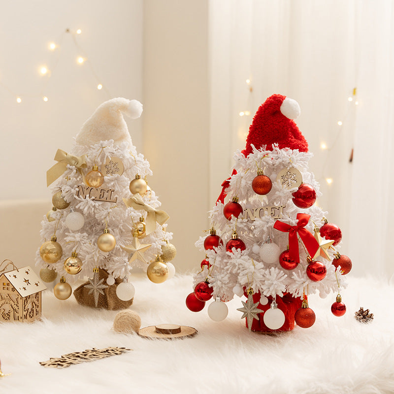 Mini Tabletop Artificial Christmas Tree with Ornaments, 50 cm