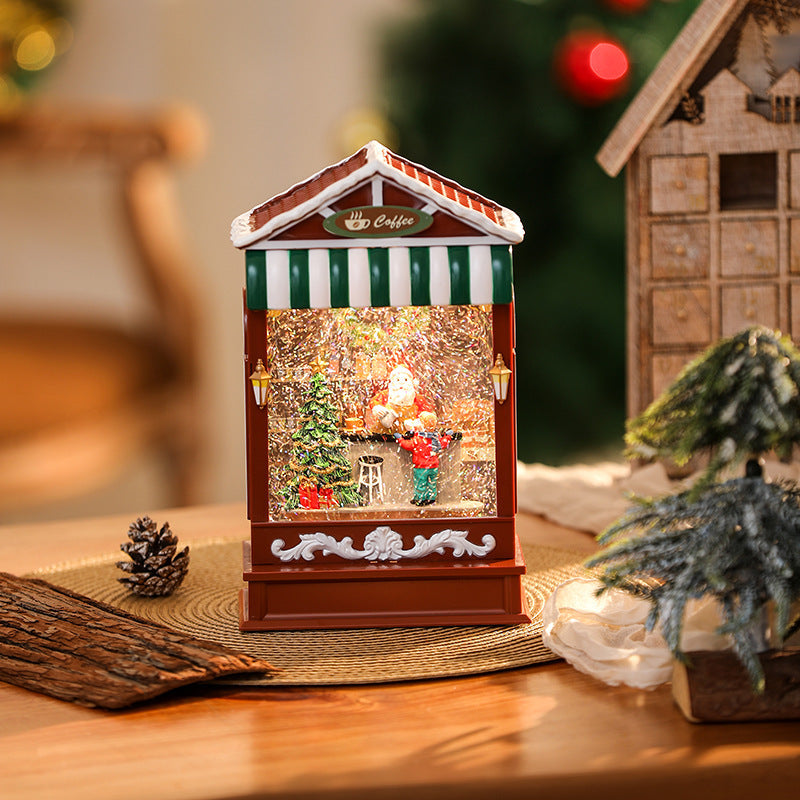 Christmas Lanterns with Snow Effect and Warm Light Glow