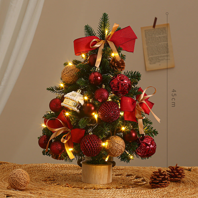 Small Artificial Christmas Tree with Lights and Ornament Set