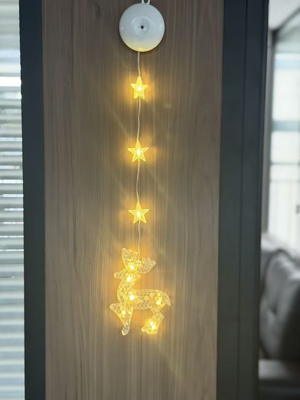 LED Christmas Window Lights with Suction Cup and Timer