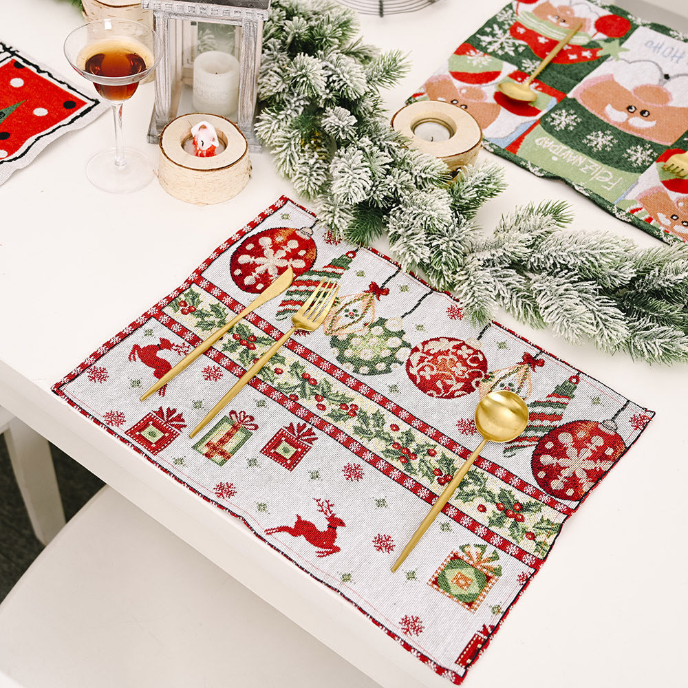 Christmas Table Runner Style Embroidered Holiday Placemats