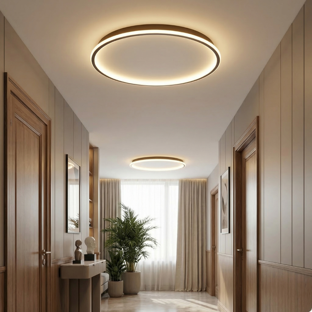 Scandinavian Round LED Ceiling Light | Available in Multiple Sizes | Minimalist Design for Bedrooms and Living Spaces