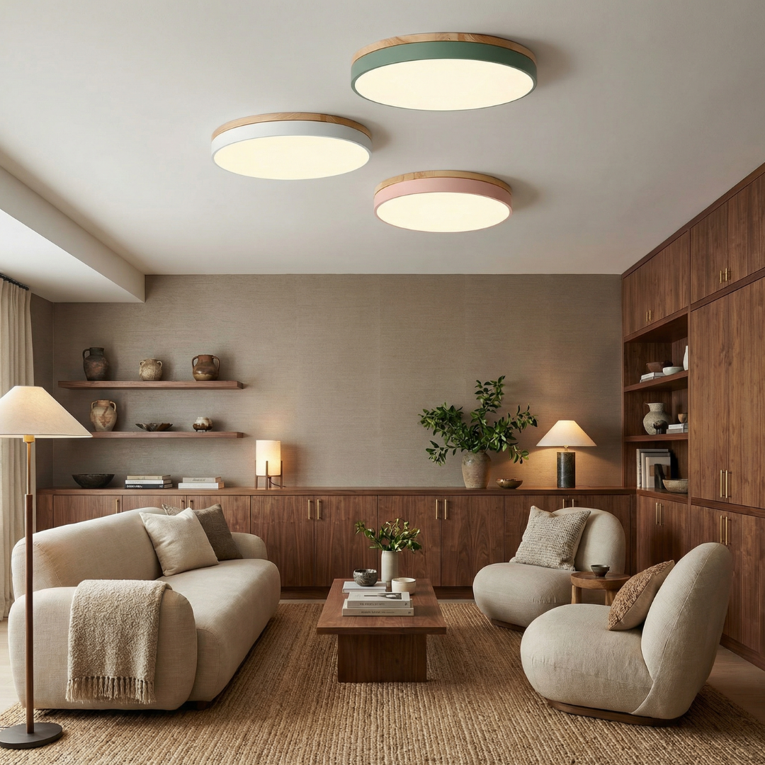 Vintage Glass Ceiling Light with Brass Frame | Warm Diffused Glow | Semi Flush Mount for Bedrooms and Living Spaces