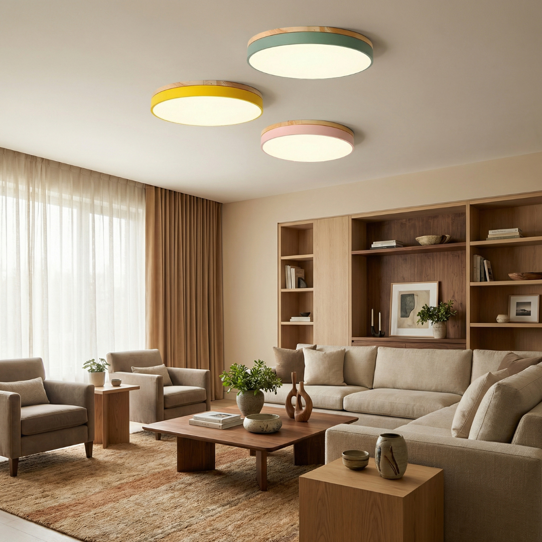 Vintage Glass Ceiling Light with Brass Frame | Warm Diffused Glow | Semi Flush Mount for Bedrooms and Living Spaces