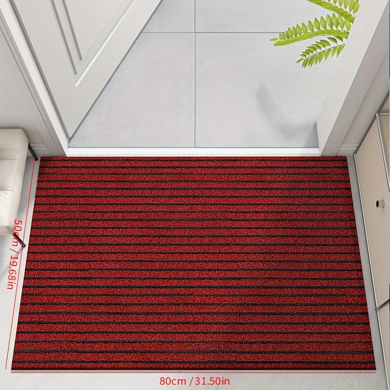 Weatherproof Doormat for the Front Entrance | Ribbed Outdoor Mat That Traps Dirt and Moisture | Two Sizes, Gray or Red