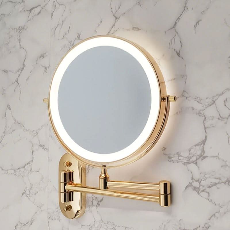 Rechargeable LED Makeup Mirror with Magnification | Wall-Mounted, Space-Saving Design | Cordless Use for Bathrooms and Bedrooms
