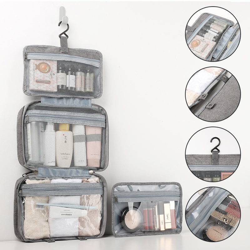 Cosmetic Organizer for Travel with Four Compartments | Padded, Water Resistant Shell | Packs Into a Suitcase or Backpack