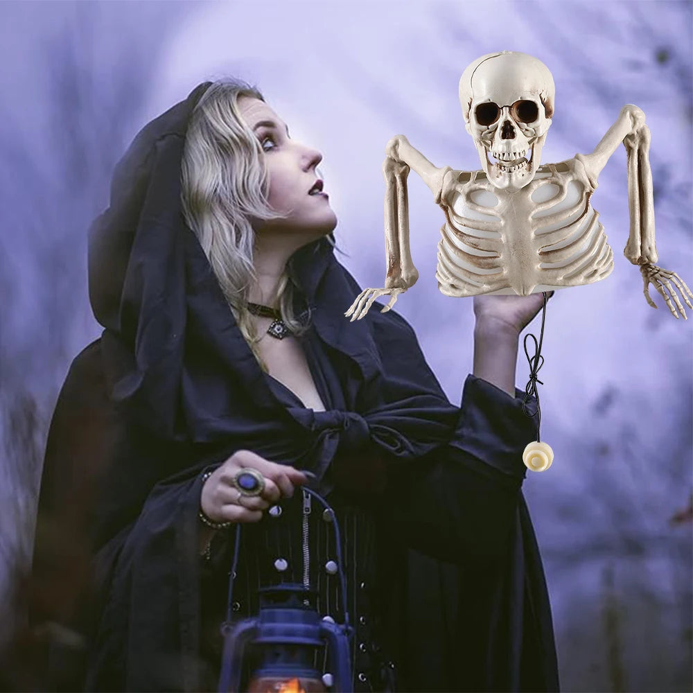Hard plastic light-up skull decoration for Halloween displays
