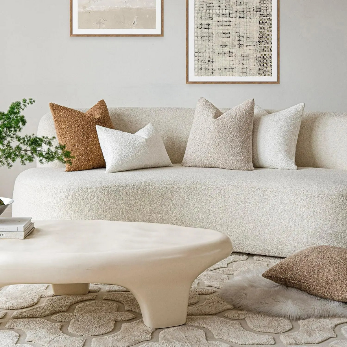 Boucle Cushion Cover, 17.7 x 17.7 Inches | Textured Decorative Design | Refreshes Sofas, Chairs, and Beds