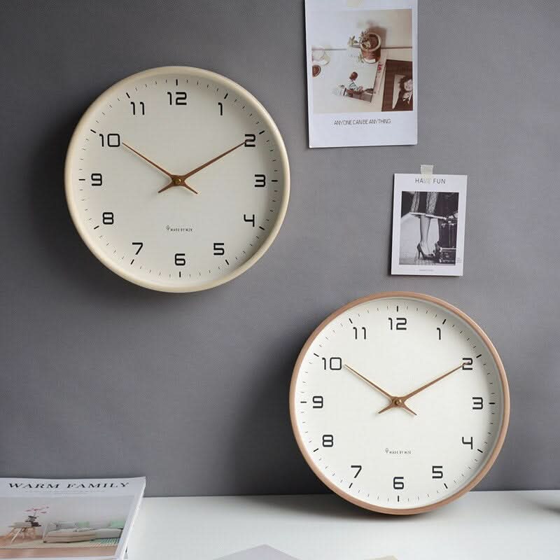 Wooden Wall Clock with Minimalist Scandinavian Design | Analog Display | Wall-Mounted for Living Rooms and Offices