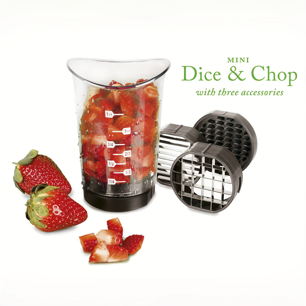 3-in-1 Manual Cutter and Chopper with Carbon Steel Blades | Compact Kitchen Gadgets for Slicing | Dishwasher Safe