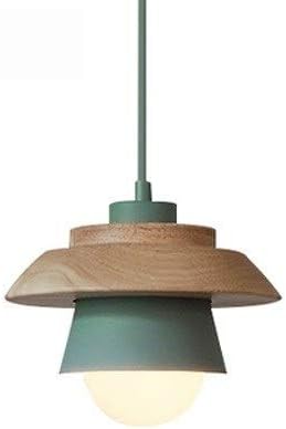 Nordic Wood Pendant Light with Aluminum Shade | Adjustable Hanging Length Up to 35.4 Inches | Available in 5 Colors