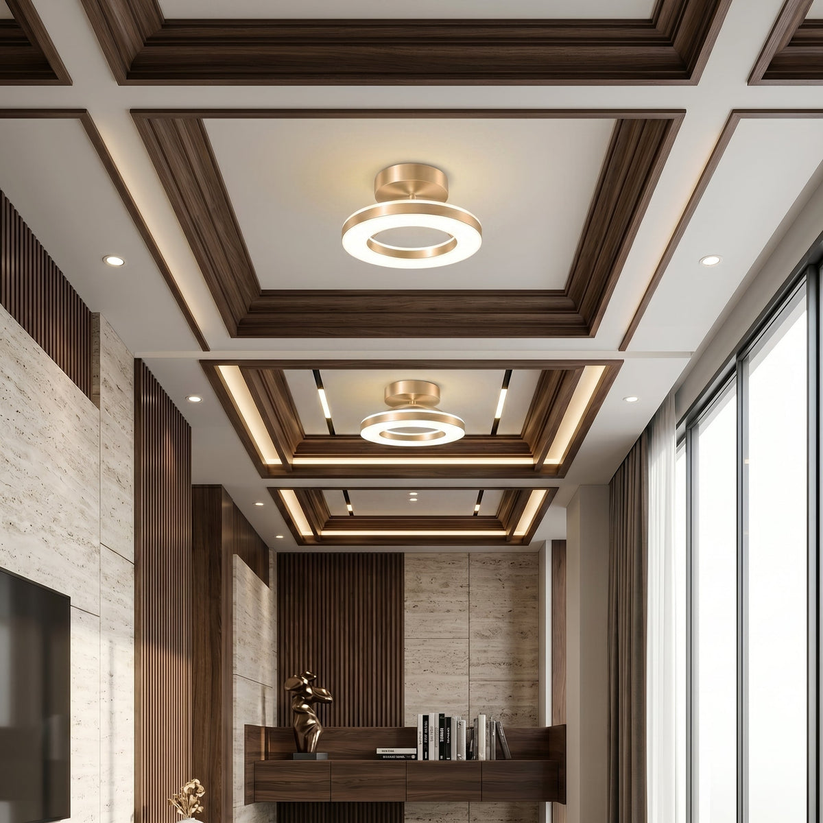 Modern LED Ceiling Light | 3 Sizes and 3 Finishes Available | Flush Mount with Cool, Warm, or 3-Color Switch