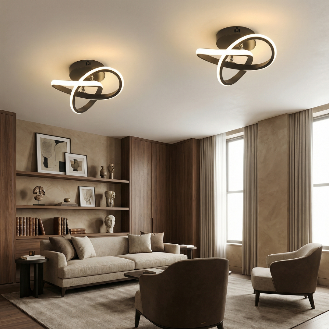 White LED Ceiling Light | Circular Flush Mount Design | Even Illumination for Hallways and Living Rooms