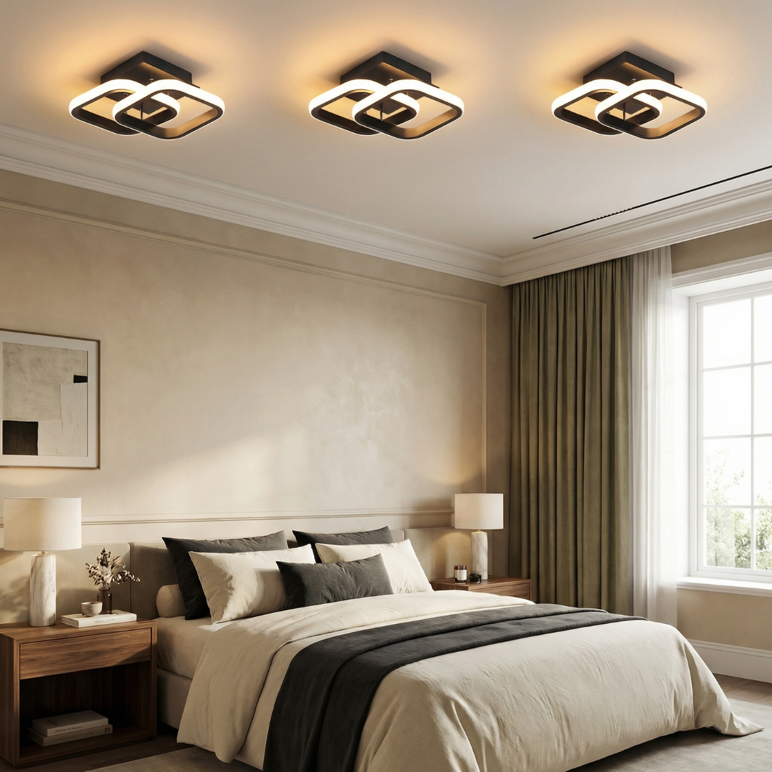 White LED Ceiling Light | Circular Flush Mount Design | Even Illumination for Hallways and Living Rooms