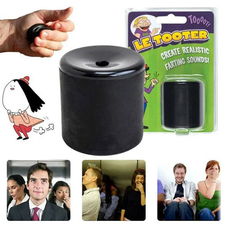 Prank sound maker demonstrated with palm and thumb grip