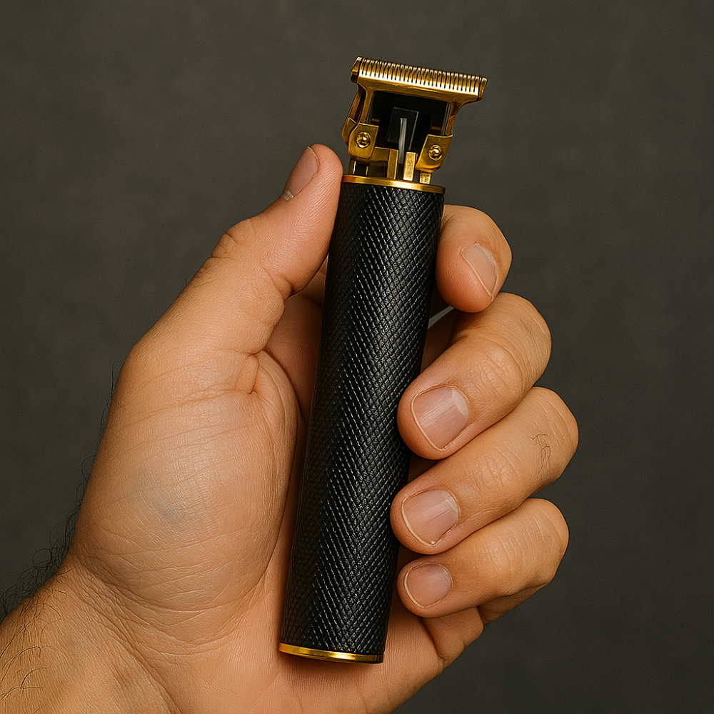 Cordless Barber Hair Trimmer with Carbon Steel Blades | 120 Minutes per Charge from a 1400 mAh Battery | Black or Gold