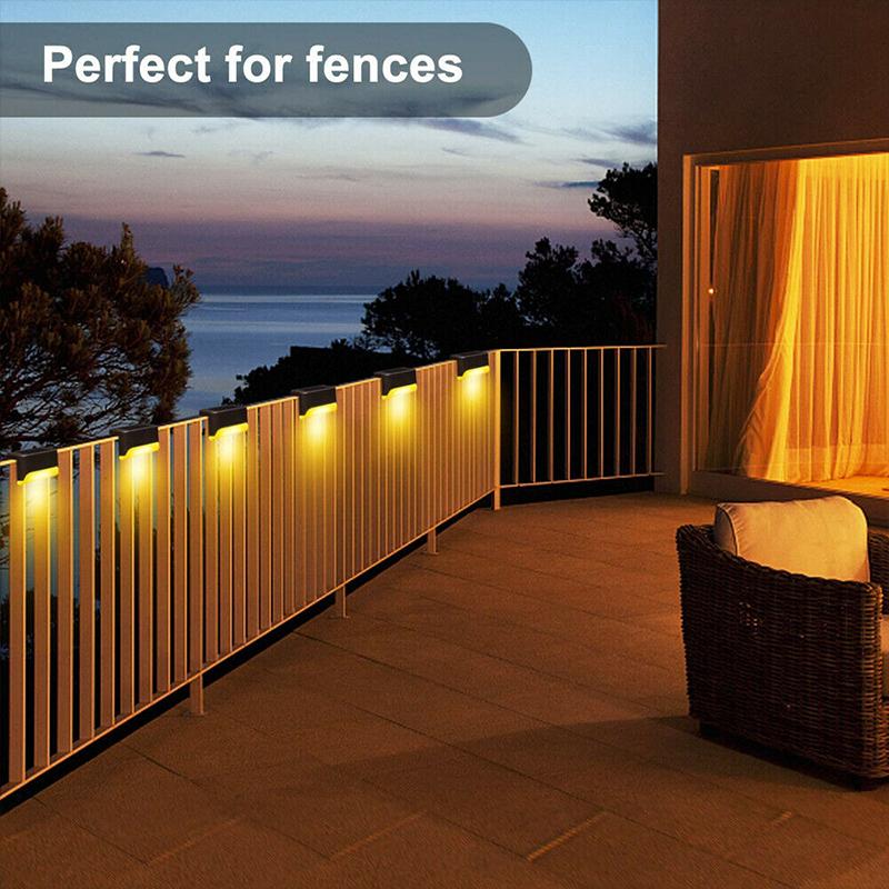 Solar Path Lights for Outdoor Steps and Fences, Set of 4 | No Switch, Charges in Daylight | Yellow, White or Multicolour