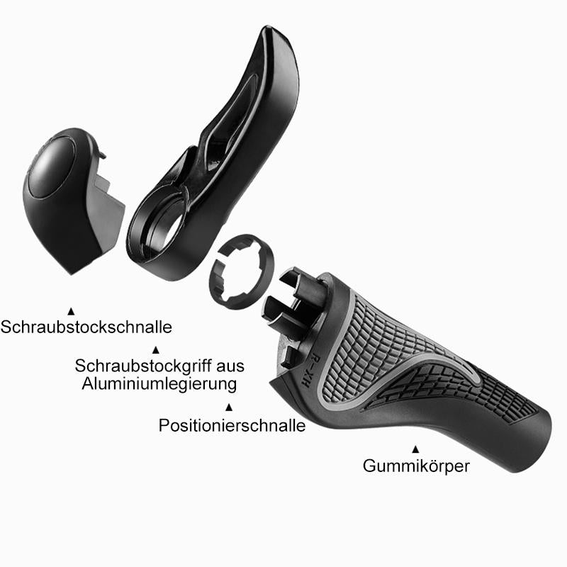 Ergonomic Bike Grips in Silicone and Aluminum Alloy | Fit 22.2 mm Handlebars, Angle Adjustable | Bicycle Accessories