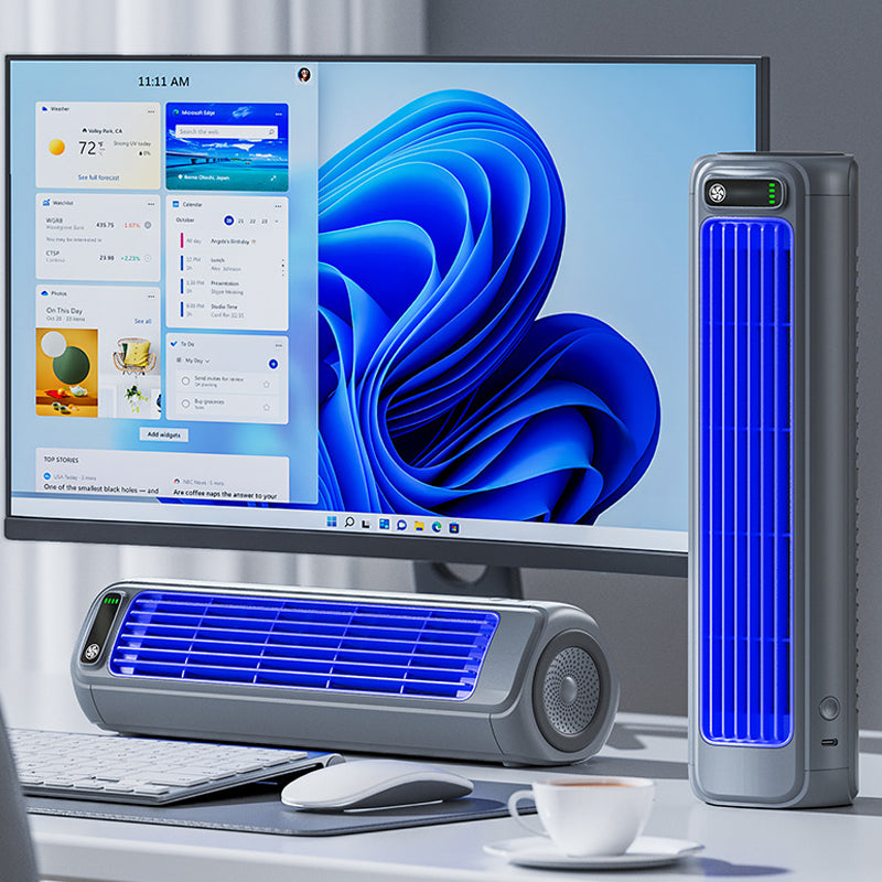 Wireless Rechargeable Air Cooler with Water-Based Cooling | Cordless Design | USB Recharge for Desk or Bedside Use