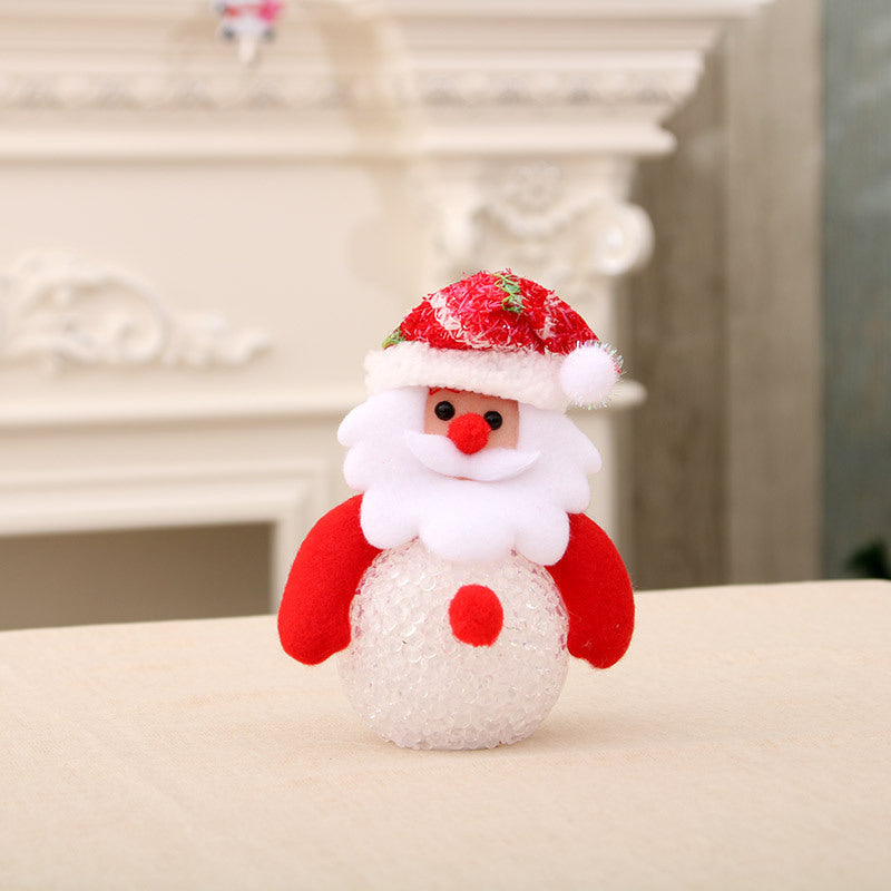 Light Up Christmas Tree Ornaments with Reindeer and Santa Figures