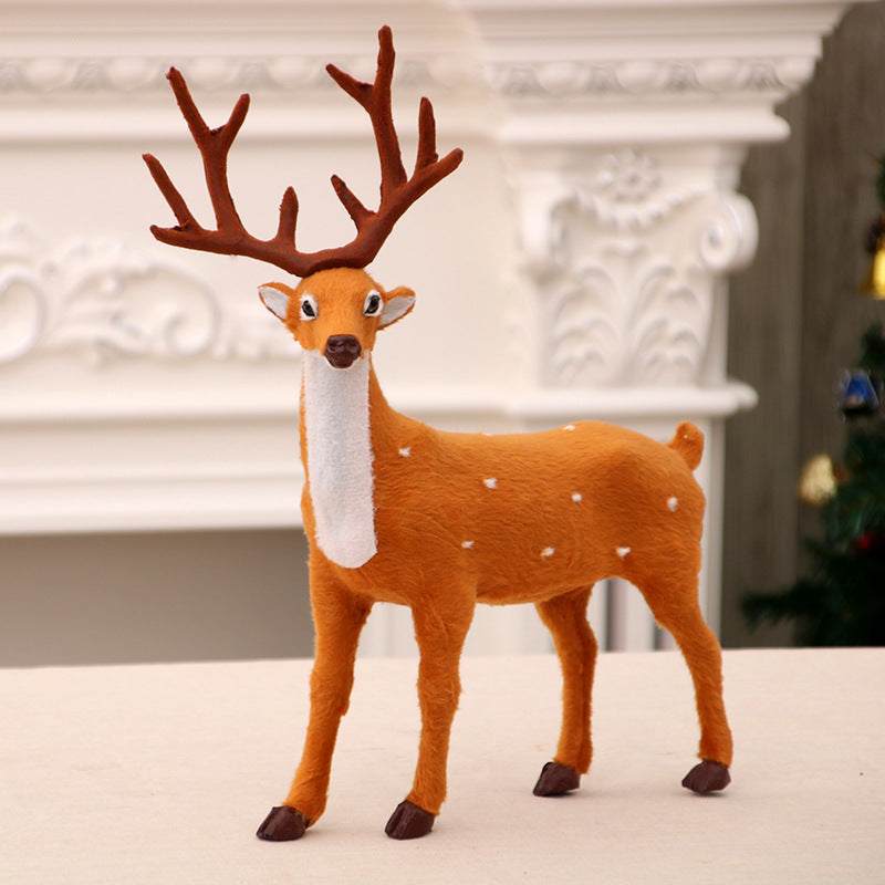 Plush Reindeer Figurines Set of 3 for Holiday Decor