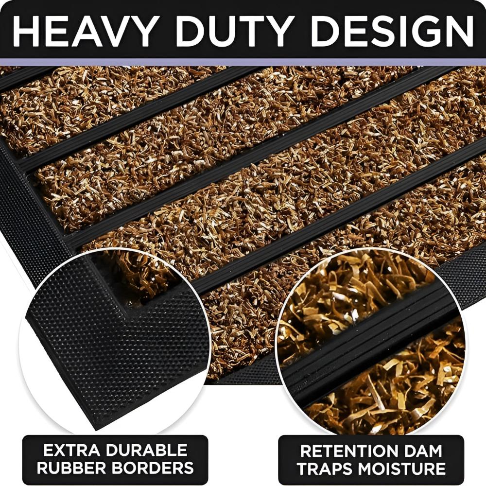 Striped Door Mat with Non-Slip Backing | Stable for High-Traffic Entryways | Durable for Daily Use