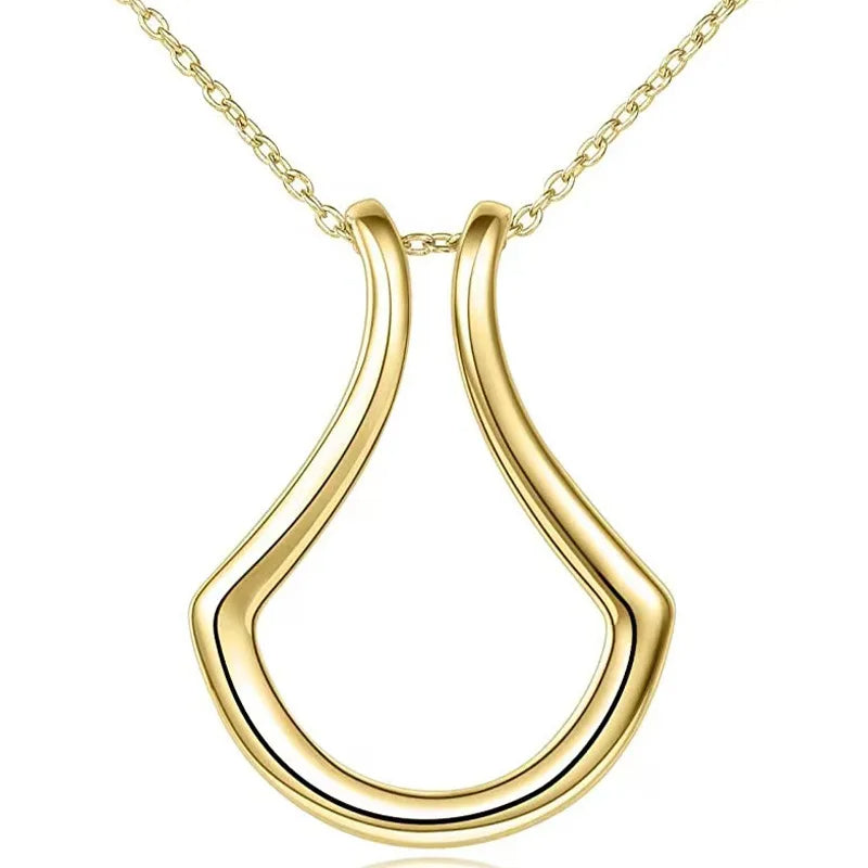 Ring Holder Pendant Necklace for Jewelry Storage | Keeps a Wedding Band Safe at Work | Hypoallergenic, Gold or Silver