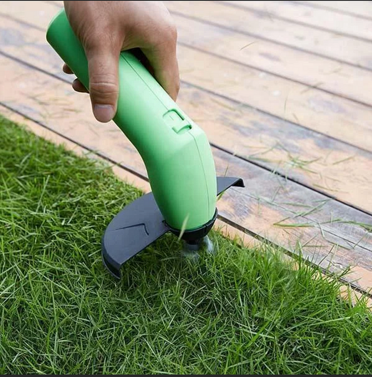 Cordless Handheld Battery Weed Trimmer | Adjustable Cutting Height for Lawn Edges and Garden Borders | Runs on AA Cells