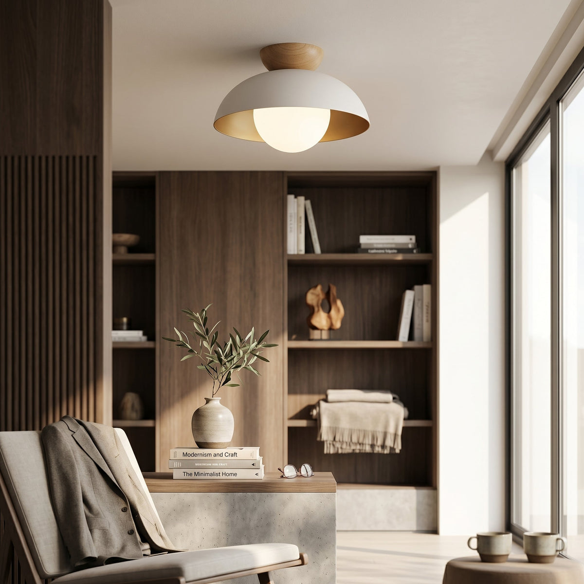 Nordic Iron Ceiling Light with Matte Finish | Focused Downward Illumination | Compatible with LED and Incandescent Bulbs