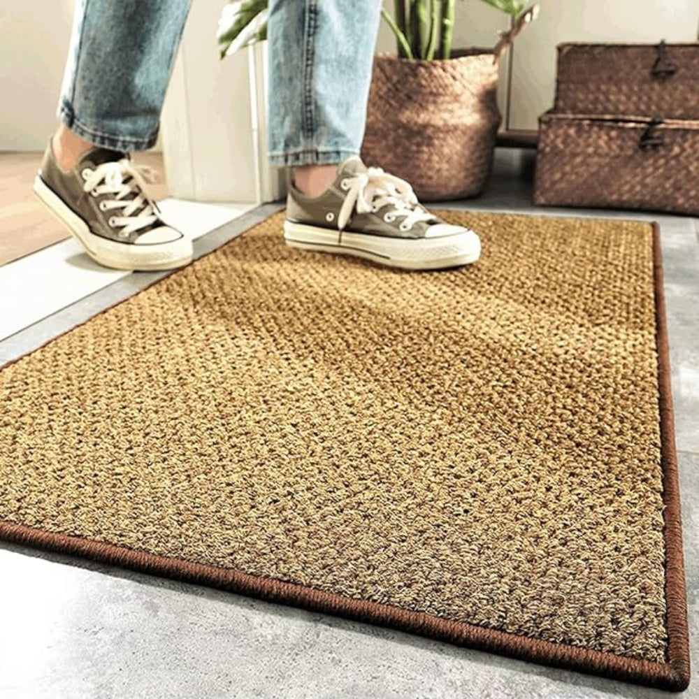 Coconut Palm Welcome Mat | Printed Palm Pattern with Welcome Text | Durable for Daily Entryway Use
