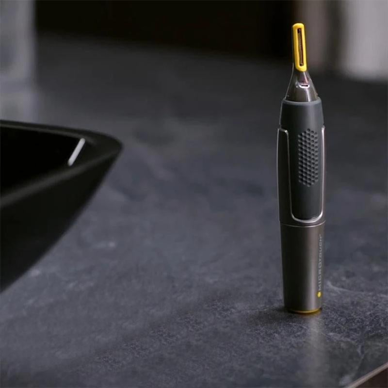 Nasal Hair Trimmer with LED Light and Two Comb Attachments | Titanium Finished Steel Blades | Shapes Brows and Sideburns